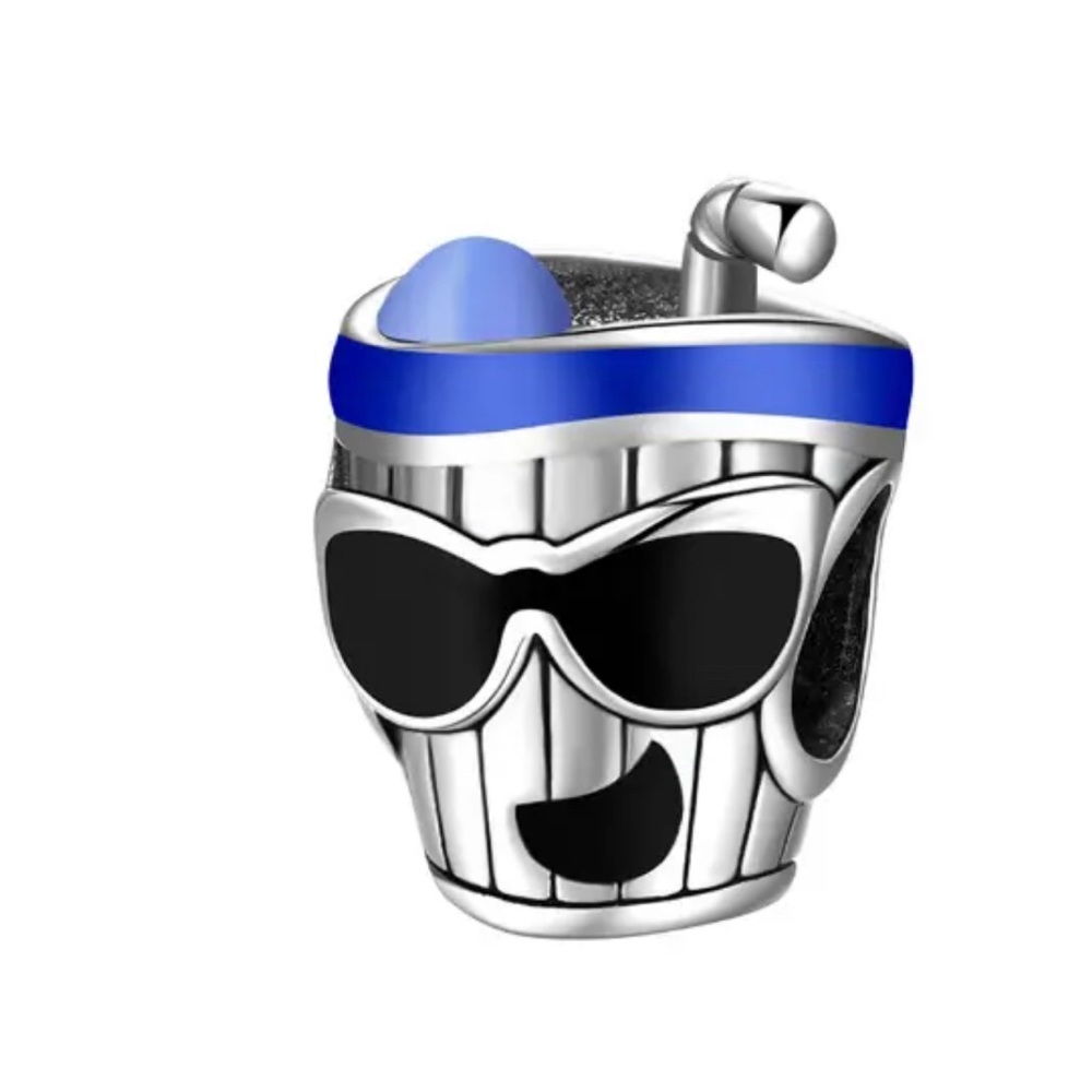 NEW•Silver 925 Drinking Cup w/sunglasses DIY charm